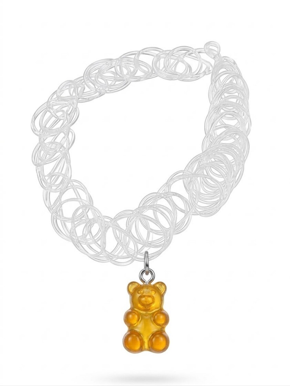 Amber Gummy Bear Charm Choker Necklace - Women Jewelry